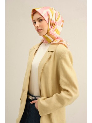 Armine Soyut Desenli Saf İpek Twill Eşarp 9308 34
