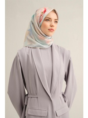 Armine Çiçek Desenli Saf İpek Sura Eşarp 9305D 80