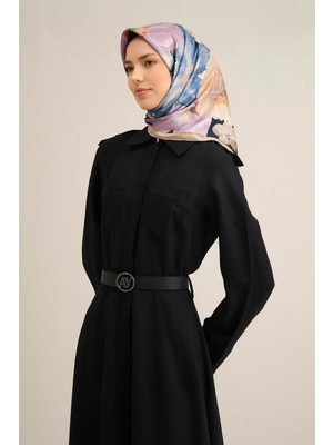 Armine Etnik Desenli Saf İpek Twill Eşarp 9323 05