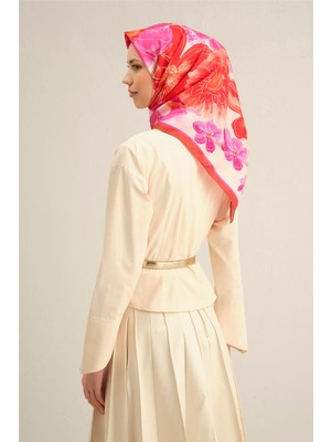 Armine Çiçek Desenli Saf İpek Sura Eşarp 9318D 50