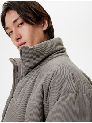 Koton Şişme Mont Kadife Görünümlü