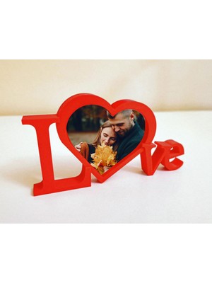 Love Fotoğraf Çerçevesi Sevgililer Günü Hediyesi Biblo Dekor 18 x 15.5x9 cm