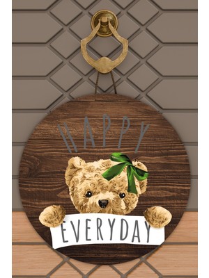 Rug Mood Modern Kapı Süsü Ahşap Zemin Happy Everyday Dış Mekan Kapı Süsü