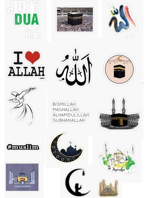 Major Selection Islamiyet tasarımlı 15'li dini sticker seti