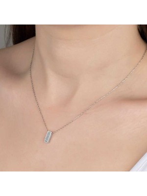 Gumush Swarovski Taşlı Gümüş Sırataş Bayan Kolye