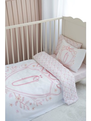 Nou Harf Serisi Ö Harfi Park Yatak Nevresim Seti (80X120) - Noble Serie Pembe