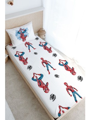 Tuğba Kuğu Tek Kişilik Lastikli Çarşaf Seti - Cartoon Serisi - Örümcek Adam