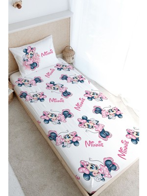 Tuğba Kuğu Tek Kişilik Lastikli Çarşaf Seti - Cartoon Serisi - Minnie