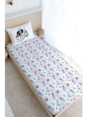 Tuğba Kuğu Tek Kişilik Lastikli Çarşaf Seti - Iconic Serisi - Brunette Mermaid