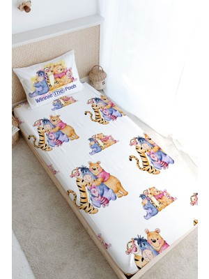 Tuğba Kuğu Tek Kişilik Lastikli Çarşaf Seti - Cartoon Serisi - Winnie The Pooh