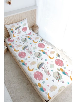 Tuğba Kuğu Tek Kişilik Lastikli Çarşaf Seti - Iconic Serisi - Paraşütlü Tavşan