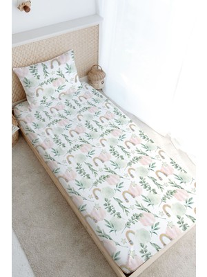 Tuğba Kuğu Tek Kişilik Lastikli Çarşaf Seti - Iconic Serisi - Pamuk Şeker Bulutlar