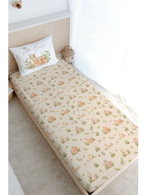 Tuğba Kuğu Tek Kişilik Lastikli Çarşaf Seti - For Baby Serisi - Mom And Baby Deer