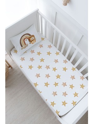 Tuğba Kuğu Anne Yanı Beşik Lastikli Çarşaf Seti - Iconic Serisi - Vintage Aslan