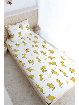 Tuğba Kuğu Tek Kişilik Lastikli Çarşaf Seti - Iconic Serisi - Eğlenceli Ördekler