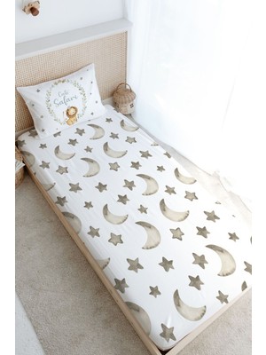 Tuğba Kuğu Tek Kişilik Lastikli Çarşaf Seti - For Baby Serisi - Aslanlı Çember