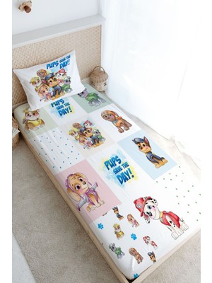Tuğba Kuğu Tek Kişilik Lastikli Çarşaf Seti - Cartoon Serisi - Paw Patrol Patchwork