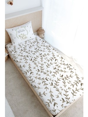 Tuğba Kuğu Tek Kişilik Lastikli Çarşaf Seti - For Baby Serisi - Damask Filli