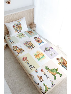 Tuğba Kuğu Tek Kişilik Lastikli Çarşaf Seti - Cartoon Serisi - Toy Story Patchwork