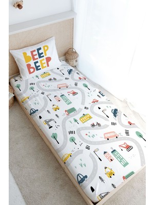 Tuğba Kuğu Tek Kişilik Lastikli Çarşaf Seti - Iconic Serisi - Beep Beep