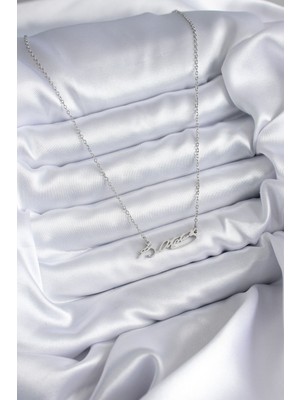 Lisinya 316L Çelik Zincir Gümüş Renk Atatürk İmza Figür Kadın Kolye - Lisinya