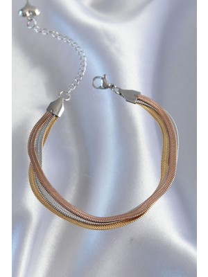 Lisinya 316L Çelik Renkli İtalyan Zincir Model Çoklu Bileklik