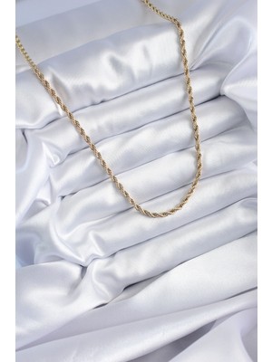Lisinya 316L Çelik Gold Renk 60 cm Burgu Model Kadın Kolye