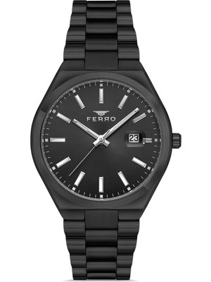 Ferro F11386A-G Quartz Çelik Siyah 40 mm Erkek Kol Saati