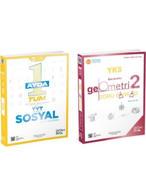 ÜçDörtBeş Yayınları 1 Ayda Tüm Tyt Sosyal Soru Bankası ve Tyt Ayt Geometri Soru Bankası 2. Kitap
