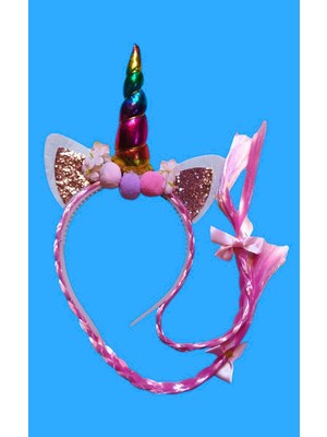 Madam Shushu Unicorn Postişli Ponponlu Çiçekli Çocuk Taç