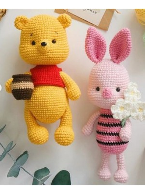 Design By Oykum Örgü Oyuncakwinnie The Pooh + PİGLET20CM