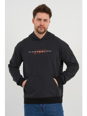 Alexander Gardi Özel Unisex Baskılı Kapüşonlu Kanguru Cepli Sweatshirt (UNX-0017602)