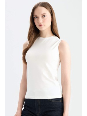 DeFacto Regular Fit Bisiklet Yaka Basic Düz Kolsuz Atlet E7619AX25SP