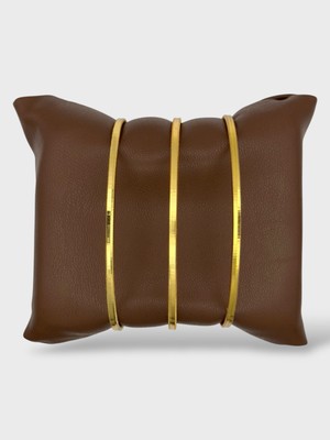 Arnes Jewelry Çelik 22 Ayar Altın Kaplama 3 Adet Ajda Bilezik