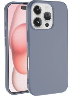 Kzy Apple iPhone 16 Pro ile Uyumlu Kapak Içi Kadife Lansman Silikon Kılıf - Petrol Mavisi