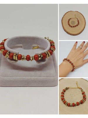 Yaşam Tohumu Jasper Taşı Tasarım Bileklik (55878)