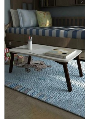 Suntalam Laptop Sehpa Çalışma Kahvaltı Masası Krem 60 cm 23 cm Bej 35 cm