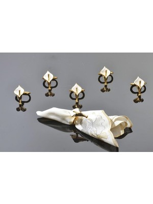 Mineli Gala Çiçekli Peçete Halkası