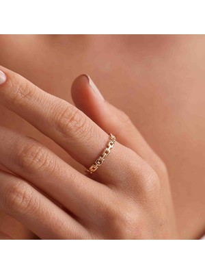 Bayar Gold 14 Ayar Altın Zincir Yüzük