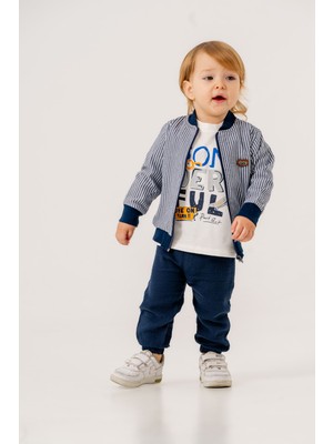JNF Kids Erkek Bebek Çizgili Üçlü Spor Takım