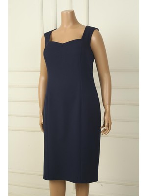 Kalın Askılı Astarlı Krep Kısa Elbise