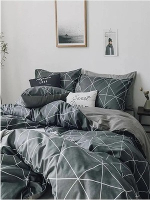 Rimo Home Füme Desenli Çift Taraflı Çift Kişilik Nevresim Takımı Standart Ebat