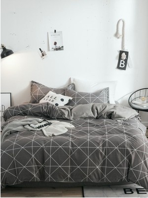 Rimo Home Çift Kişilik Nevresim Takımı Gri Renkli Desenli Polycotton Kumaş ile Şık Tasarım