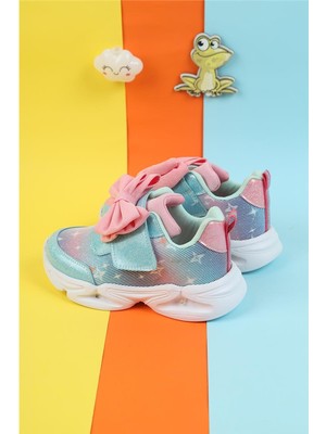 Moda Lime Özel Tasarım Kurdeleli Tam Ortapedik Esnek Hava Alabilen Kız Çocuk Spor Ayakkabısı Özel Gün Sneaker
