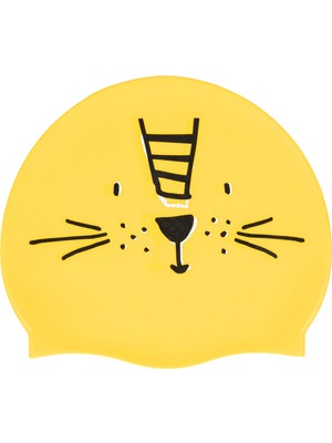 Nabaiji Silikon Yüzücü Bonesi - Sarı - Aslan Baskılı