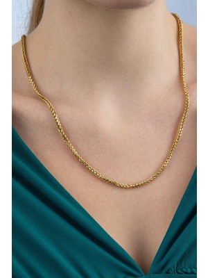 Fiyonk Kuyumculuk 14 Ayar Altın Kare Tondo Kolye 2.55 mm