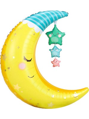 Patladı Gitti Uyuyan Ay Folyo Balon 77  cm