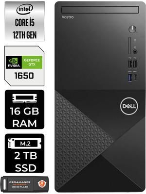 Dell Vostro 3030 Intel Core I5 12400 16GB 2tb SSD GTX1650/4GB Windows 11 Home Masaüstü Bilgisayar & Per4 USB Bellek N6004VDT3030MTUP349
