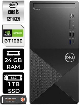 Dell Vostro 3030 Intel Core I5 12400 24GB 1tb SSD GT1030/4GB Windows 11 Home Masaüstü Bilgisayar & Per4 USB Bellek N6004VDT3030MTUP353