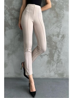 Paw Garage Kadın Diane Yüksek Bel Toparlayıcı Likralı Dar Paça Çimalı Kumaş Pantolon